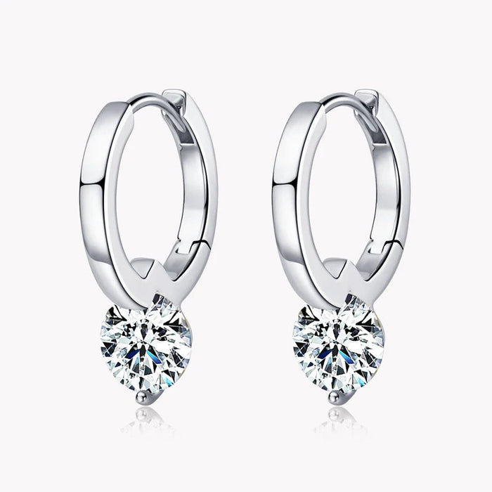 Moissanite Hoop Earrings – 1.0CT VVS1 D-E Color Sterling Silver SF