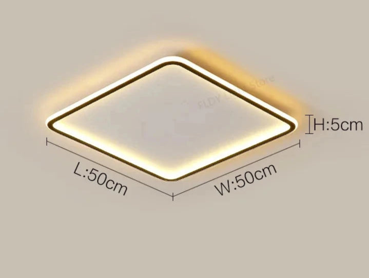 Modern Ultra-Thin LED Ceiling Light – Remote Control, Dimmable, Energy-Saving Lighting Fixture - Samanta Factory