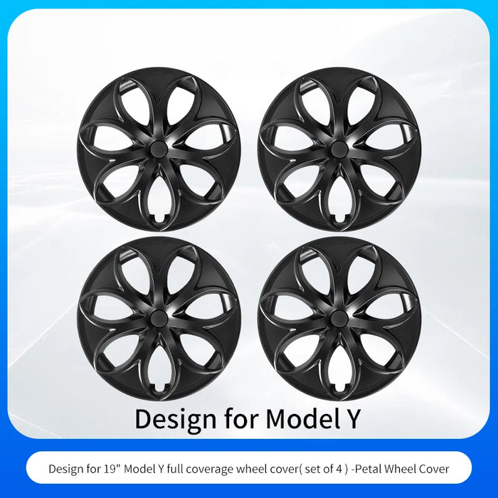 4PCS Wheel Cap Design For Tesla Model Y 2020-2024 19 Inch Right＆Left Hubcaps Cyclone Cover Wheel Cover Replacement Accessories - Samanta Factory