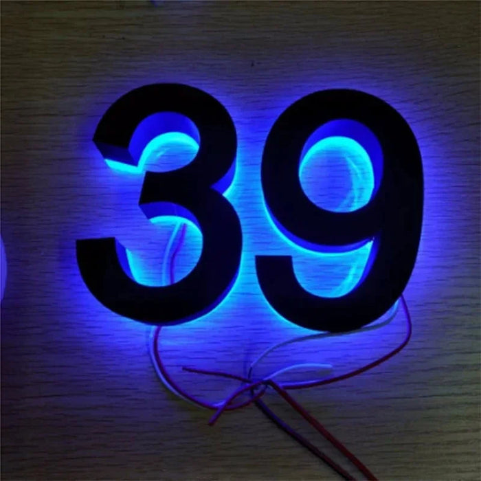 LED House Number Light – Outdoor Waterproof Illuminated Stainless Steel Address Plaque SF
