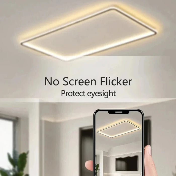 Modern Ultra-Thin LED Ceiling Light – Remote Control, Dimmable, Energy-Saving Lighting Fixture - Samanta Factory