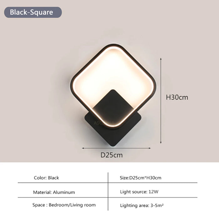 LED Wall Light – 3-Color Dimmable Lighting with Modern Minimalist Design