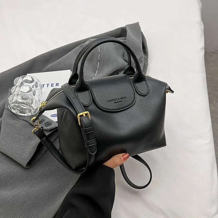 Compact Unisex Barrel-Shaped Crossbody Bag with Modern Flap Design - Samanta Factory