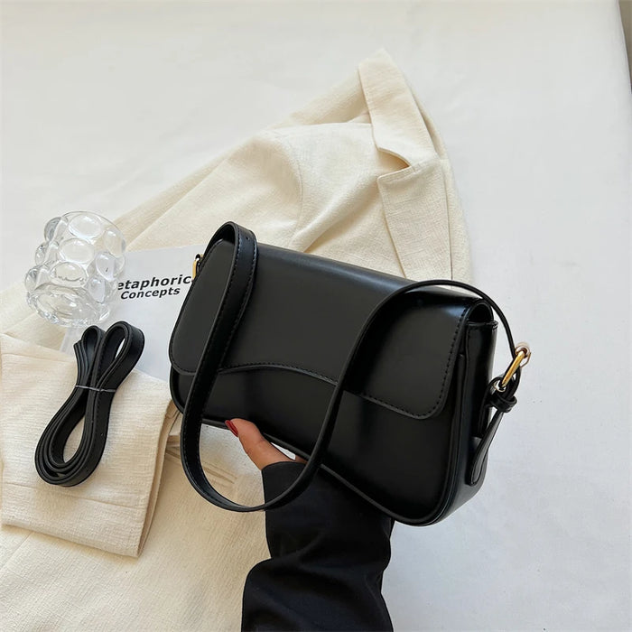 Women’s PU Saddle Bag – Stylish Hasp Closure & Interior Zipper Pocket - Samanta Factory