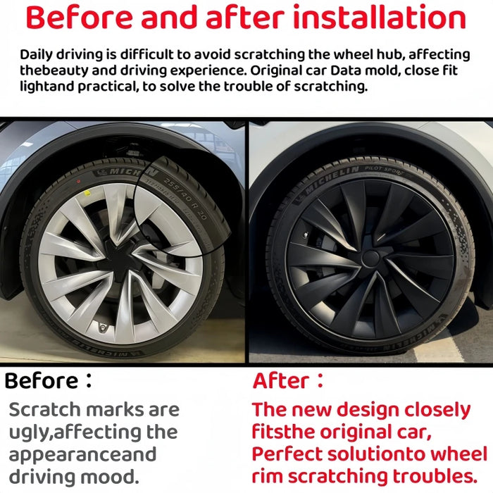4PCS 20 Inch Wheel Cap For Tesla Model Y Juniper 2025 Automobile Performance Replacement Wheel Hubcap Full Rim Cover Accessories - Samanta Factory