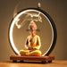 Ceramic Sakyamuni Buddha Incense Burner with LED Light - Samanta Factory