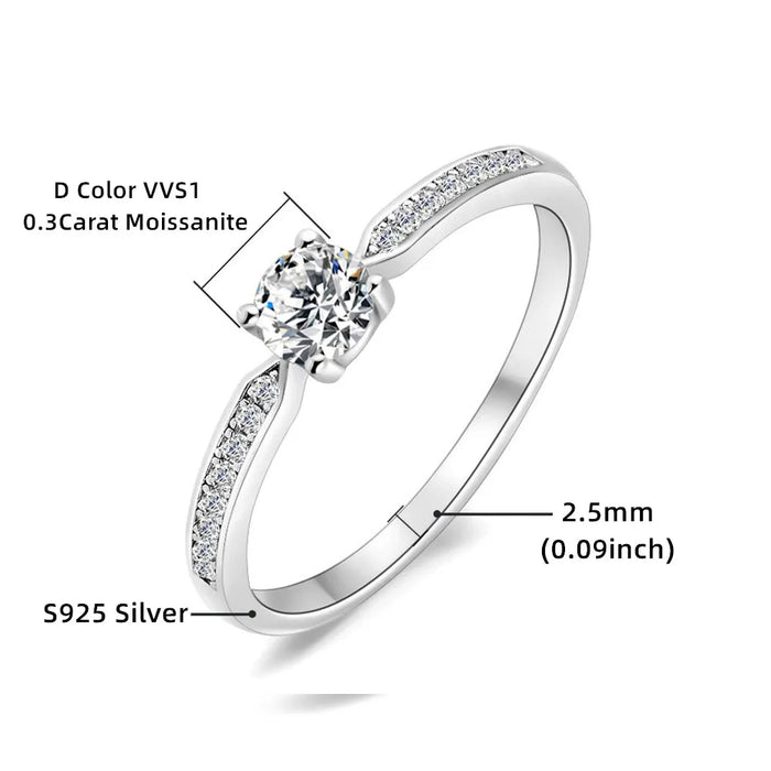 Moissanite Bridal Ring Set – D Color VVS1 Diamond-Tested Shine