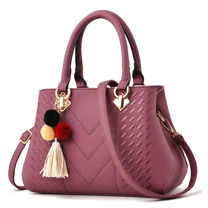Women’s Large Capacity Boston Handbag – PU Leather Shoulder & Crossbody Tote Bag SF
