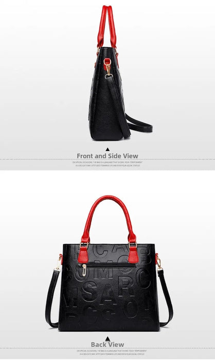 Women's Large Capacity PU Leather Tote Bag – Minimalist Urban Shoulder Bag SF