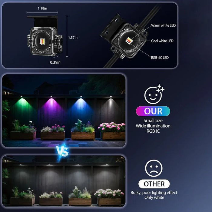 Outdoor LED String Lights – Multi-Color App & Remote Control