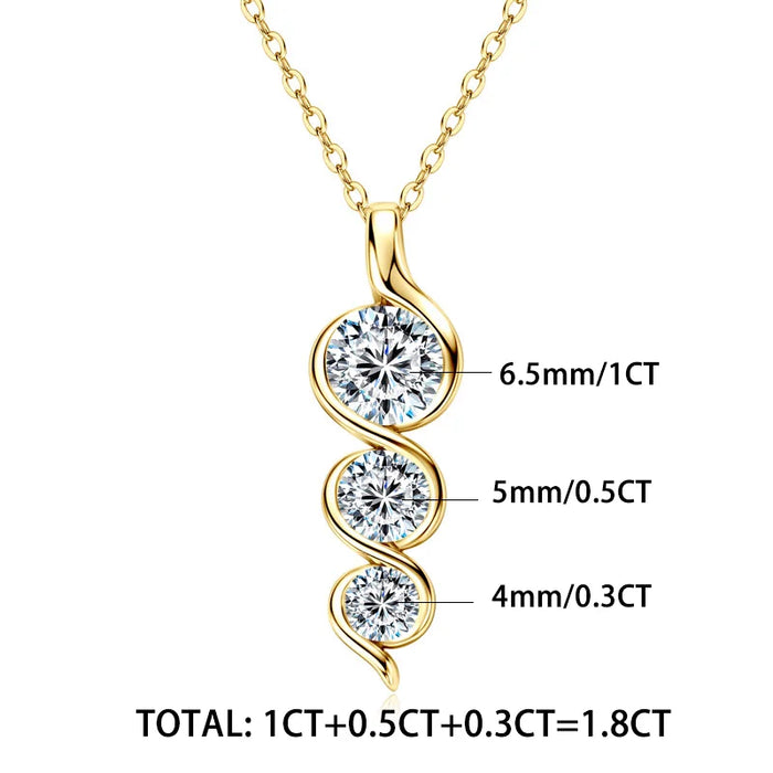 Moissanite Pendant Necklace – Twisted Round-Cut D-Color VVS1