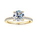2ct round-cut moissanite ring in 14K gold plated sterling silver with zircon accents