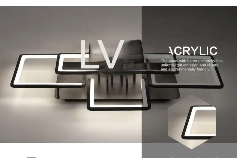 LED Ceiling Light – Modern Geometric Design with Remote Dimming - Samanta Factory