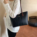 Luxurious Women’s Leather Shoulder Bag – Stylish Microfiber Synthetic Leather Casual Tote - Samanta Factory