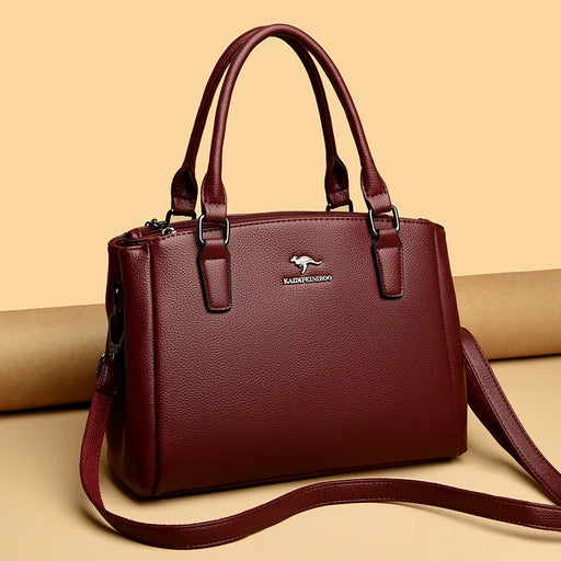 Women’s vintage tote bag with shoulder and crossbody strap in soft microfiber leather
