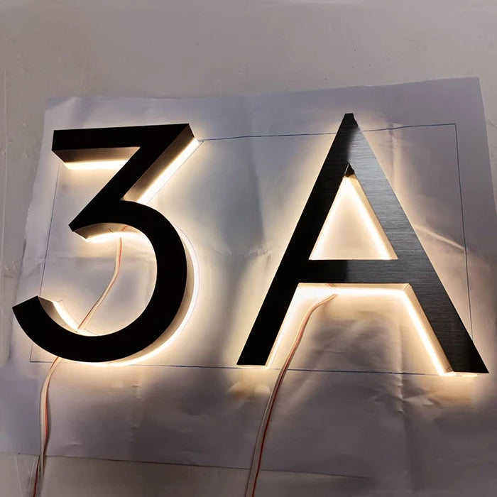 LED House Number Light – Outdoor Waterproof Illuminated Stainless Steel Address Plaque SF
