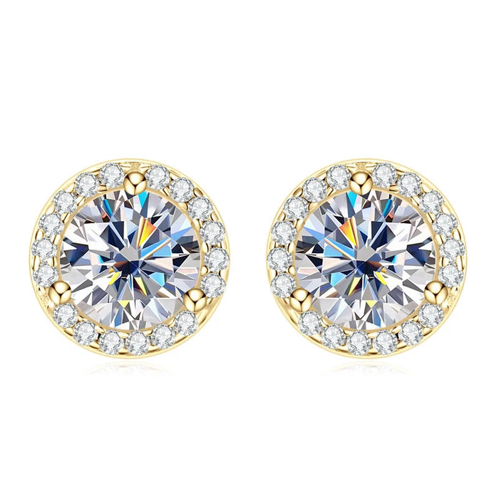 Premium 925 Sterling Silver Round Cut Earrings for Timeless Brilliance