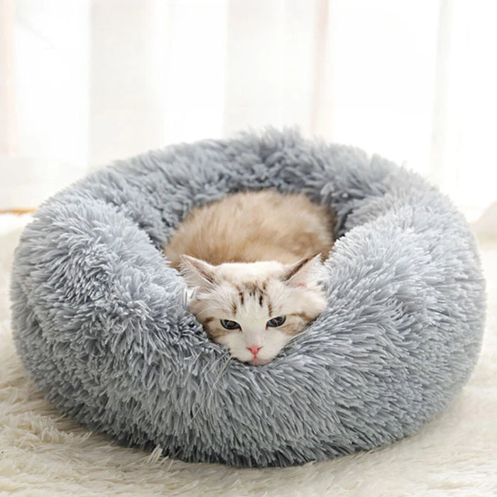 Plush Cat & Dog Nest Bed – Warm, Washable & Fluffy for Winter Comfort