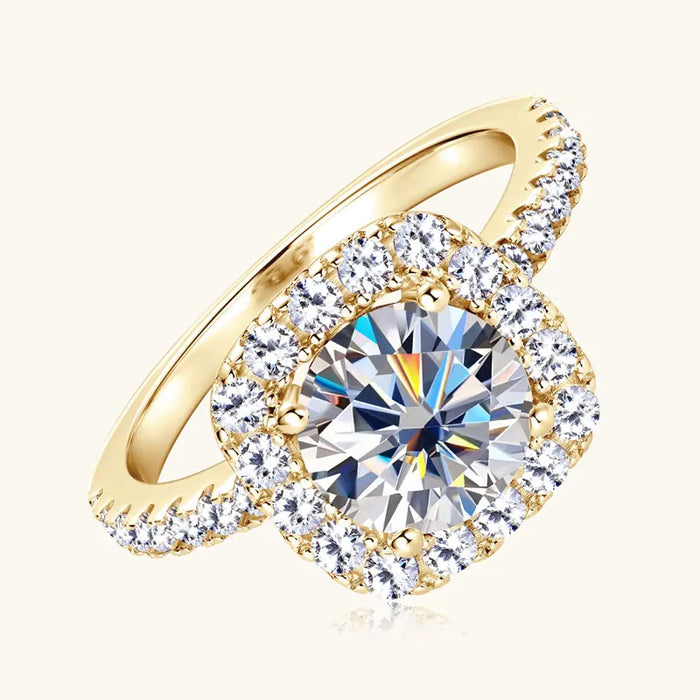 Moissanite Engagement Ring – 2ct D-Color VVS1 in 925 Sterling Silver