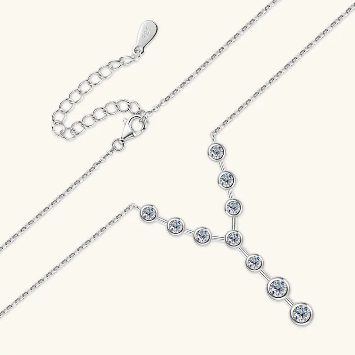 925 Sterling Silver Moissanite Y-Shaped Pendant Necklace