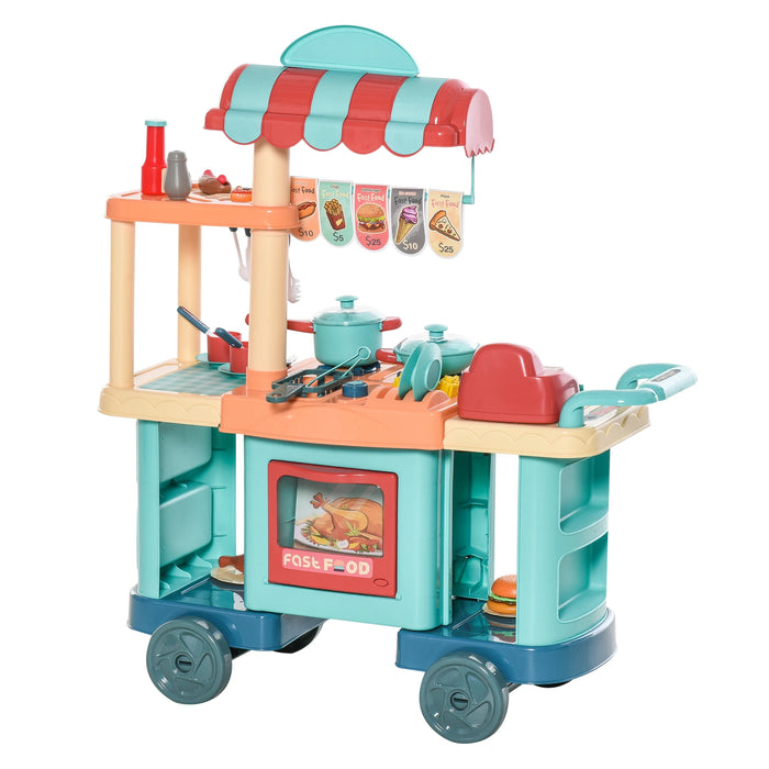 Kids Kitchen & Grocery Play Set – 50-Piece Pretend Cooking & Shopping Toy for Ages 3–6
