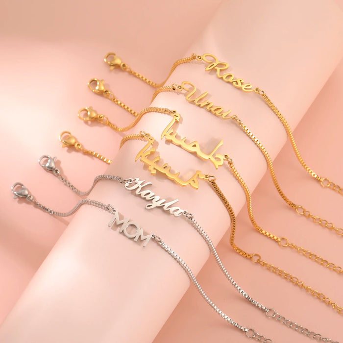 Custom Name Bracelet – Elegant Letter Charm Bracelet SF