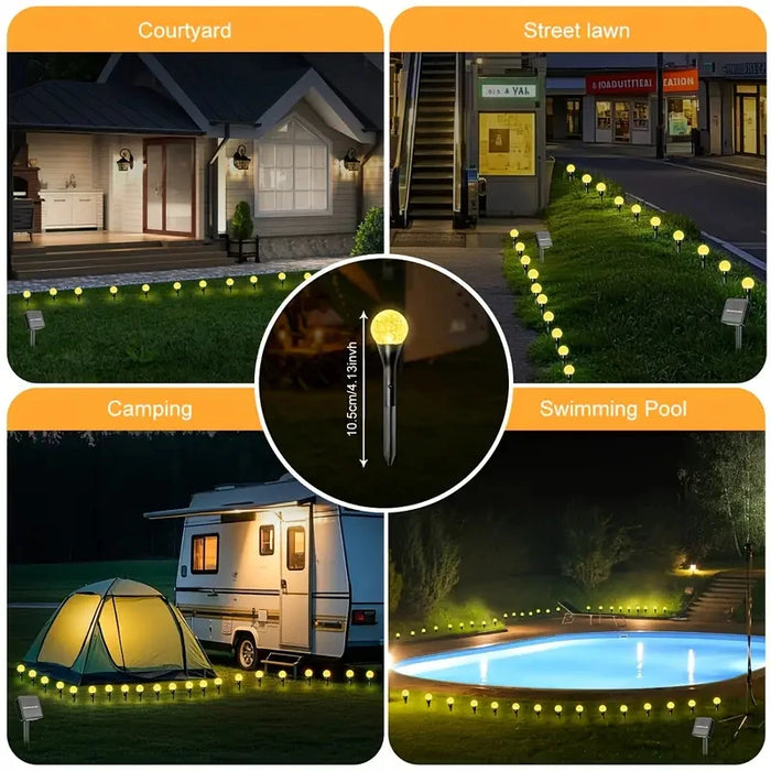 Decorative Solar-Powered LED Pathway Lights with 8 Modes and Bubble Ball Design - Samanta Factory