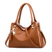 Women's Fur Detail Satchel Bag – PU Leather Patchwork Zipper Handbag SF