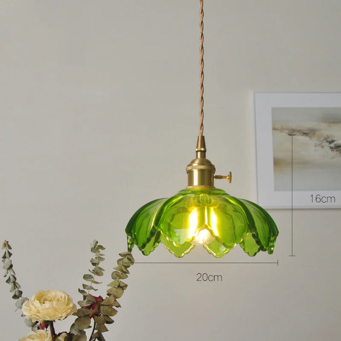 Japanese Glass Pendant Light – Polished Copper Ceiling Lamp for Modern Homes - Samanta Factory