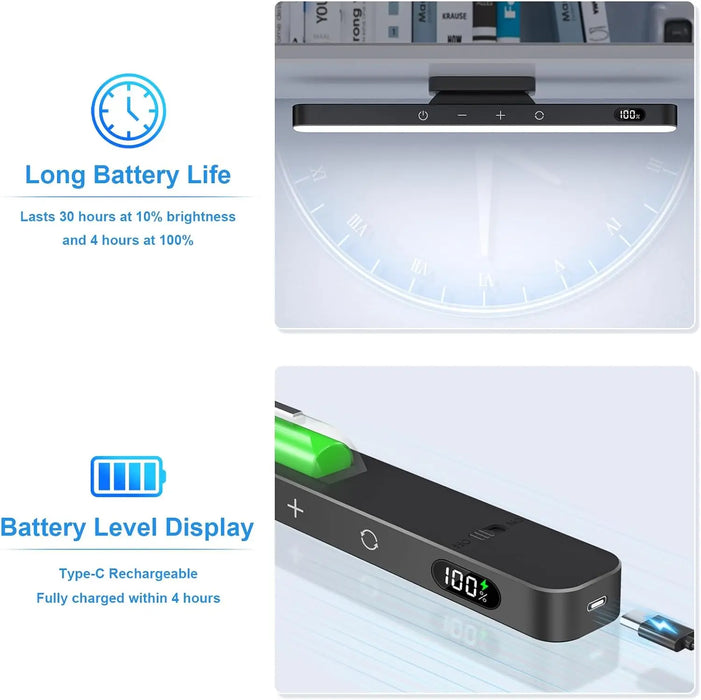 Rechargeable LED Night Light Bar – 3 Color Modes, Touch & Remote Control, Magnetic USB Desk Lamp - Samanta Factory