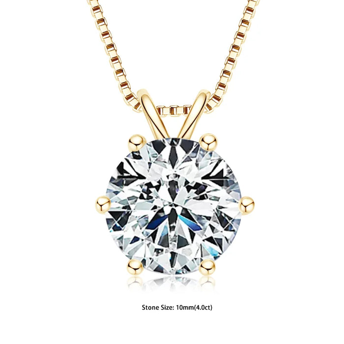 Moissanite Pendant Necklace – D-Color Round Solitaire