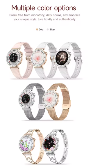 Women's Smart Watch – 1.19-Inch AMOLED Full Touch Screen & Sports Tracker