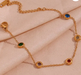 Gold Plated Sterling Silver Bracelet – Stackable with Multi-Coloured Stones - Samanta Factory