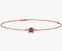 Gold-Plated Sterling Silver Stackable Bracelet with Purple Gemstone - Samanta Factory