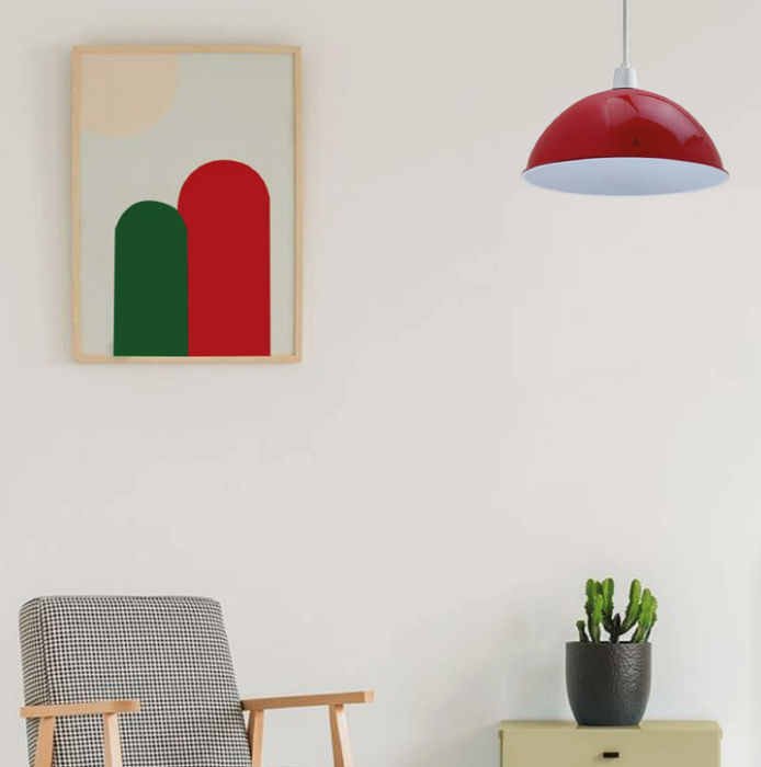Dome Pendant Light Shade – Modern Metal Ceiling Lampshade for Kitchen, Dining Room & Home Décor - Samanta Factory