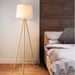 Wooden Tripod Floor Lamp – Mid-Century Modern Design with Foot Switch Control - Samanta Factory