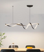 Modern LED Pendant Light – NEO Gleam Black Aluminum Chandelier with Remote Control - Samanta Factory