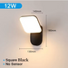 Outdoor LED Wall Lamp with PIR Motion Sensor – Waterproof IP65 12W Aluminum Light for Porch & Garden - Samanta Factory