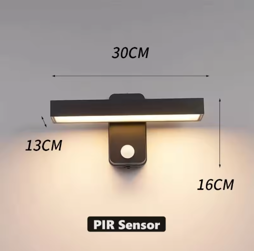 PIR Motion Sensor Wall Lamp – Rotatable, Waterproof IP65 Outdoor LED Light for Garden