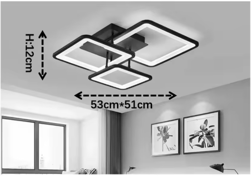 LED Ceiling Light – Modern Geometric Design with Remote Dimming