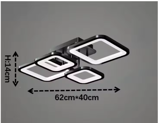LED Ceiling Light – Modern Geometric Design with Remote Dimming