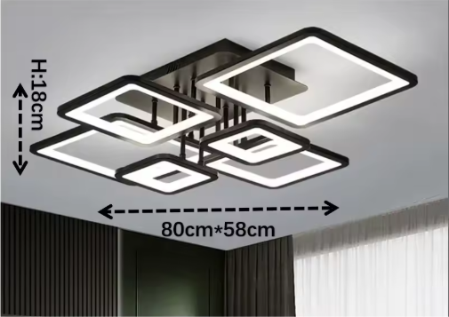 LED Ceiling Light – Modern Geometric Design with Remote Dimming