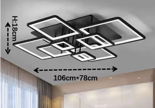 LED Ceiling Light – Modern Geometric Design with Remote Dimming