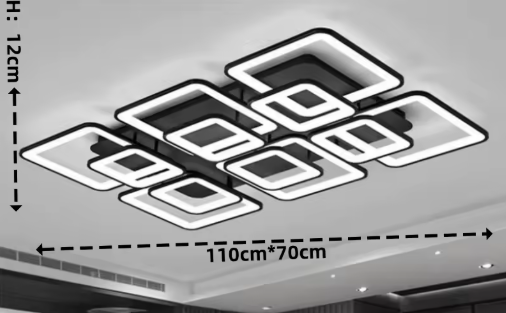 LED Ceiling Light – Modern Geometric Design with Remote Dimming