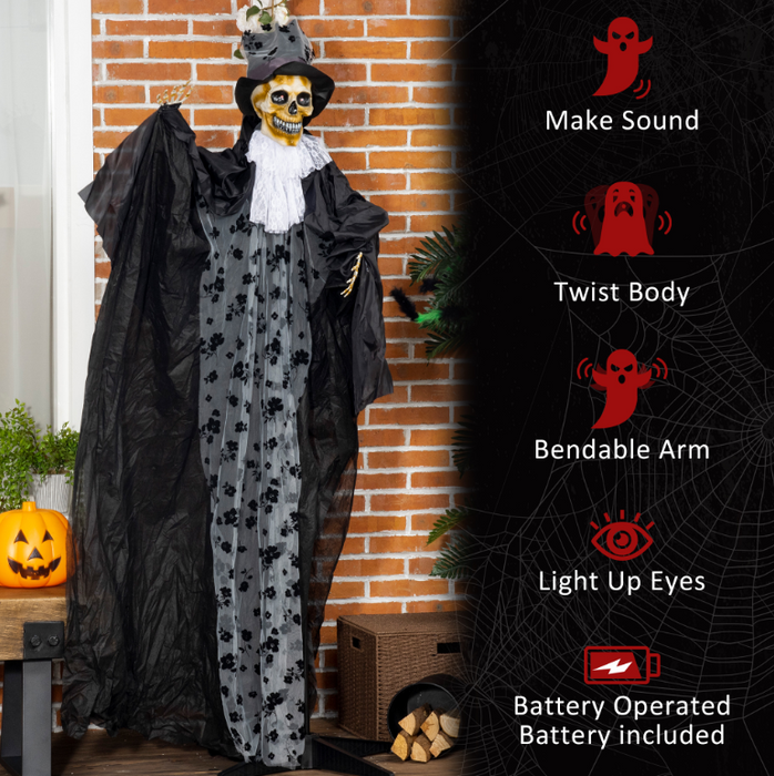 Animated Halloween Prop – Motion Sensor with Red Glowing Eyes and Sound Effects - Samanta Factory