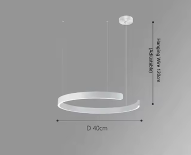 C Ring LED Pendant Light – Dimmable Nordic Hanging Lamp for Dining & Bedroom Spaces