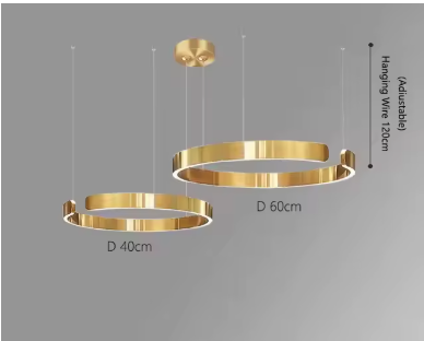 C Ring LED Pendant Light – Dimmable Nordic Hanging Lamp for Dining & Bedroom Spaces