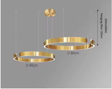 C Ring LED Pendant Light – Dimmable Nordic Hanging Lamp for Dining & Bedroom Spaces