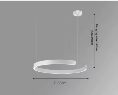 C Ring LED Pendant Light – Dimmable Nordic Hanging Lamp for Dining & Bedroom Spaces