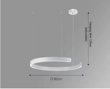 C Ring LED Pendant Light – Dimmable Nordic Hanging Lamp for Dining & Bedroom Spaces